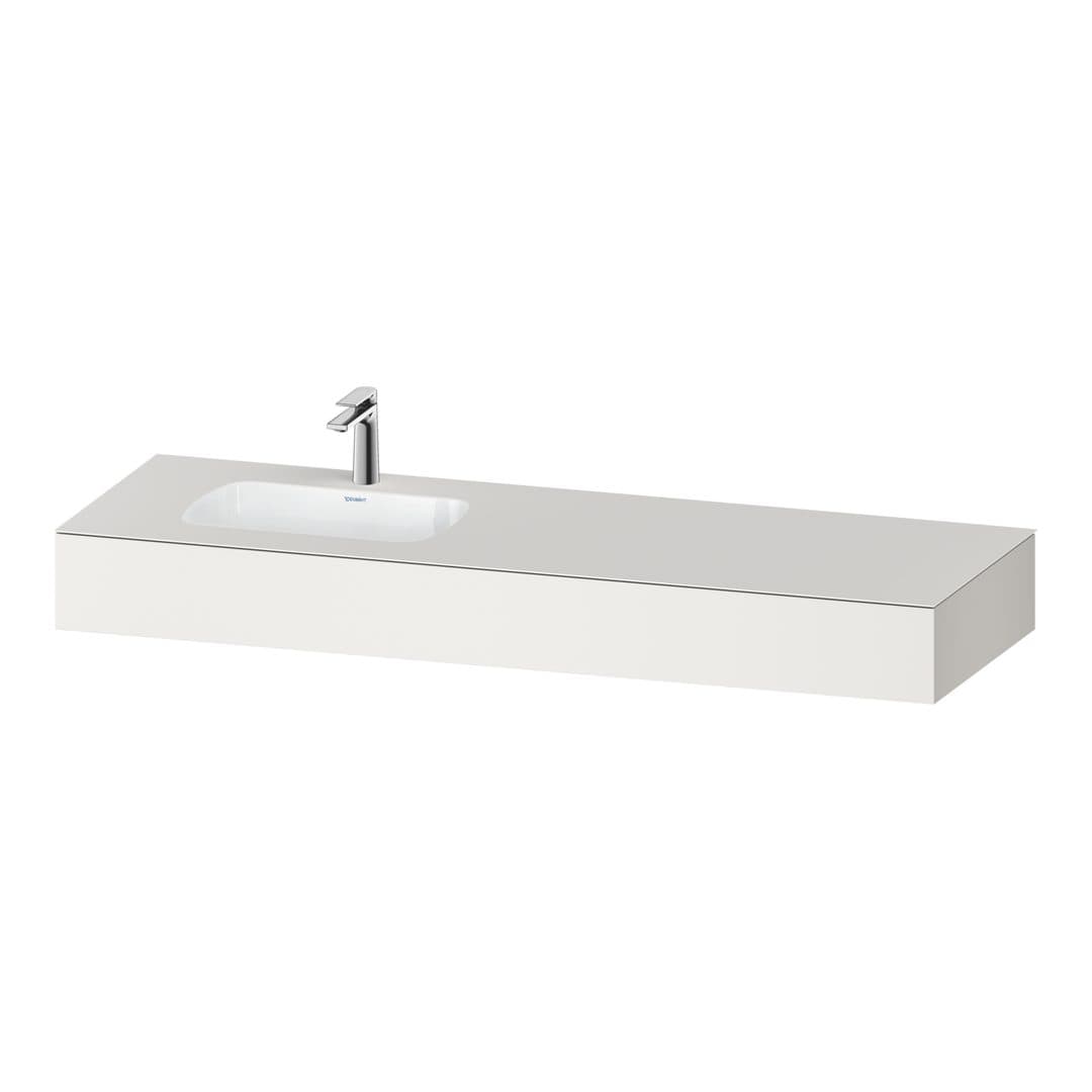 Duravit Collection One – Πάγκος Νιπτήρα – 1600 mm, με νιπτήρα, νιπτήρας αριστερά – White Super Matt, Decor (QA4693084840000)