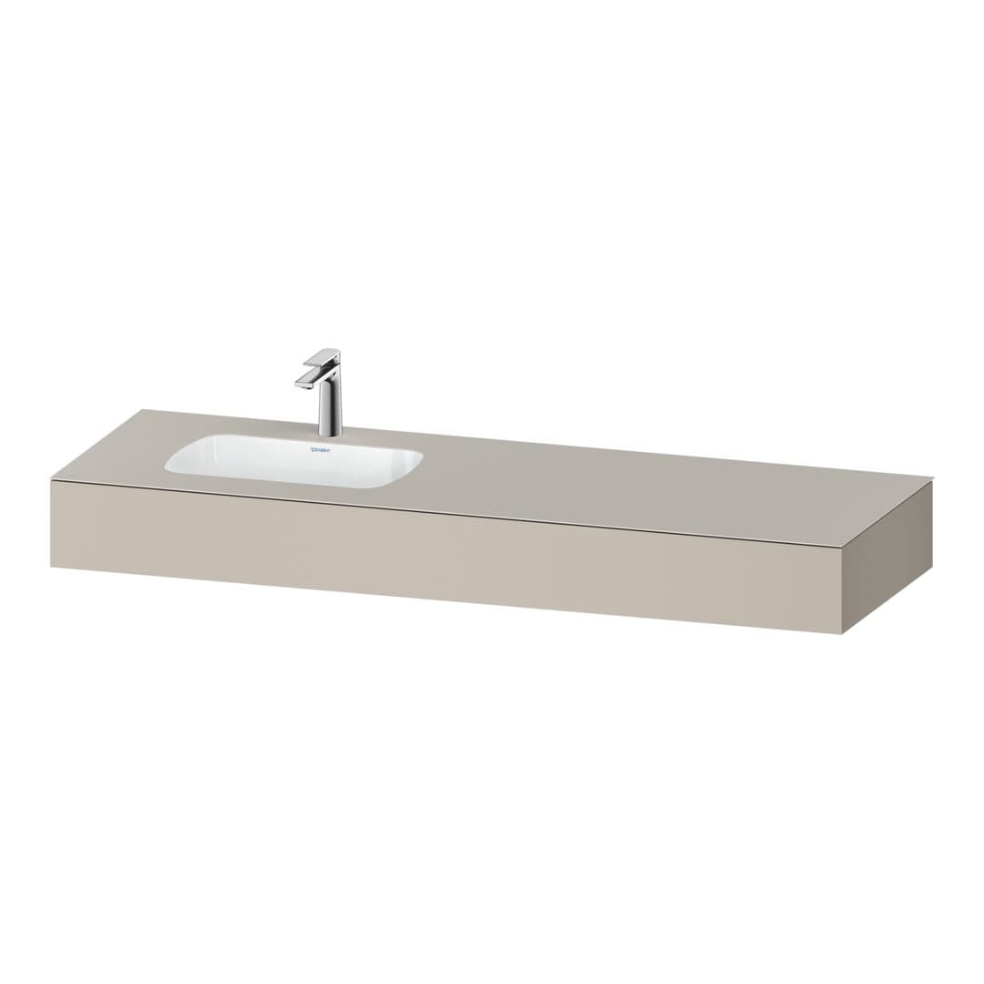 Duravit Collection One – Πάγκος Νιπτήρα – 1600 mm, με νιπτήρα, νιπτήρας αριστερά – Taupe Matt, Decor (QA4693091910000)