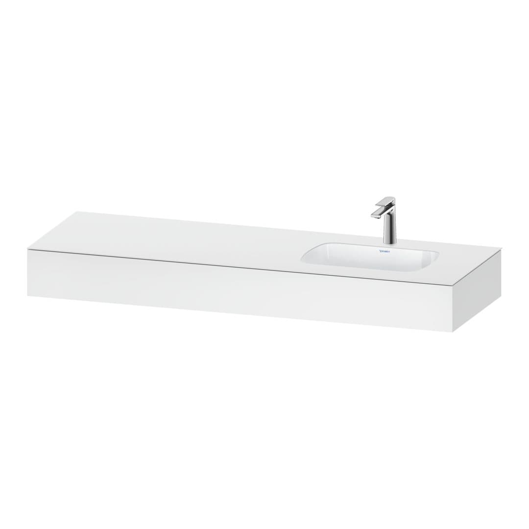 Duravit Collection One – Πάγκος Νιπτήρα – 1600 mm, με νιπτήρα, νιπτήρας δεξιά – White Matt, Decor (QA4694018180000)