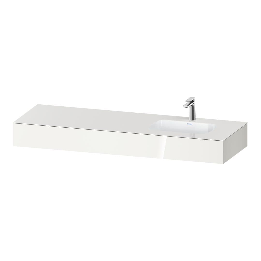 Duravit Collection One – Πάγκος Νιπτήρα – 1600 mm, με νιπτήρα, νιπτήρας δεξιά – White High Gloss, Decor (QA4694022220000)
