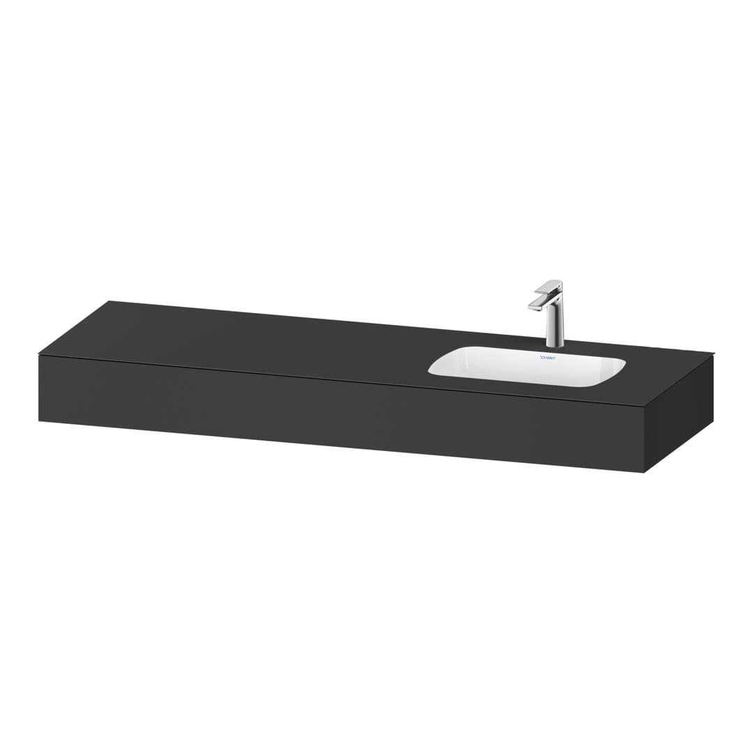 Duravit Collection One – Πάγκος Νιπτήρα – 1600 mm, με νιπτήρα, νιπτήρας δεξιά – Graphite Matt, Decor (QA4694049490000)