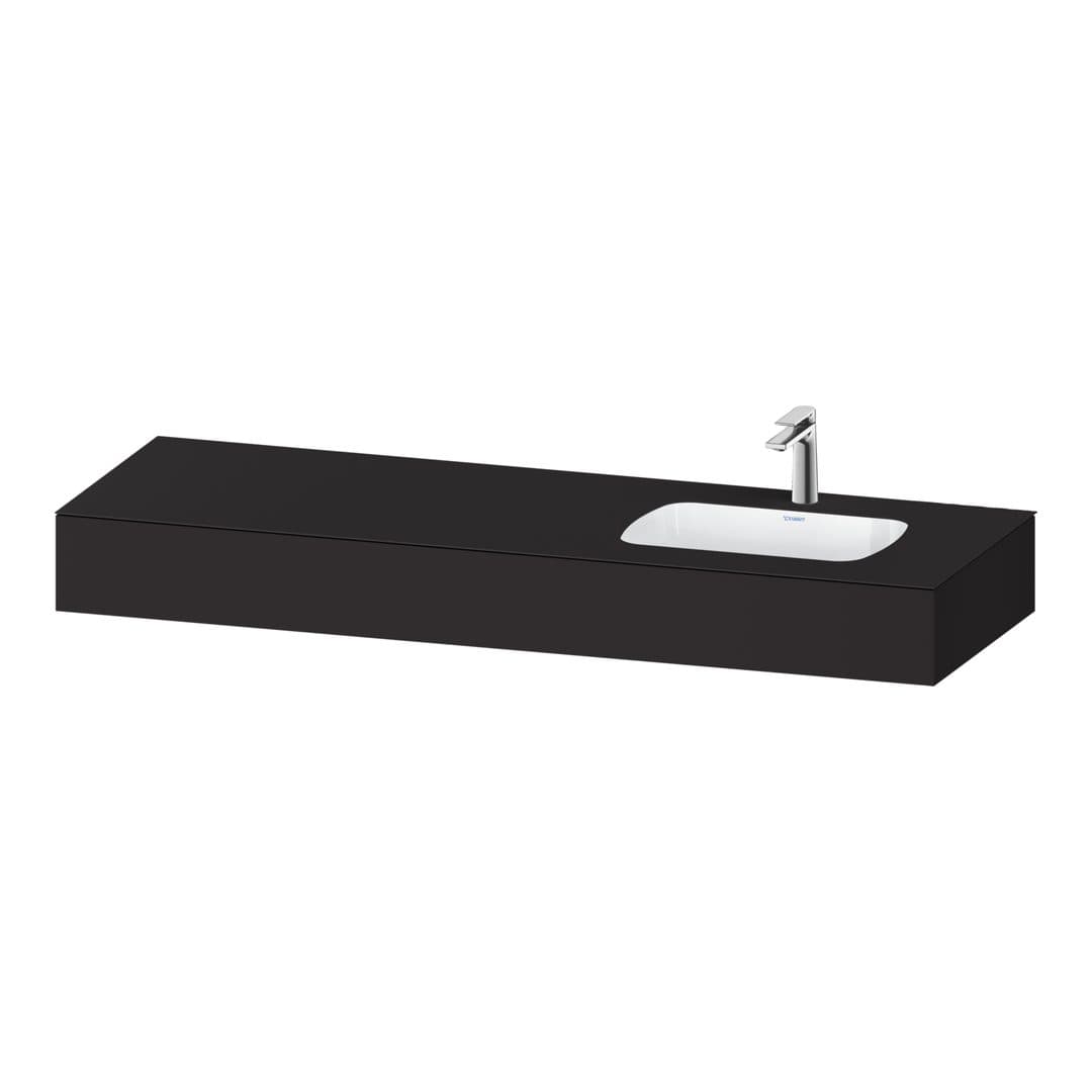 Duravit Collection One – Πάγκος Νιπτήρα – 1600 mm, με νιπτήρα, νιπτήρας δεξιά – Graphite Super Matt, Decor (QA4694080800000)