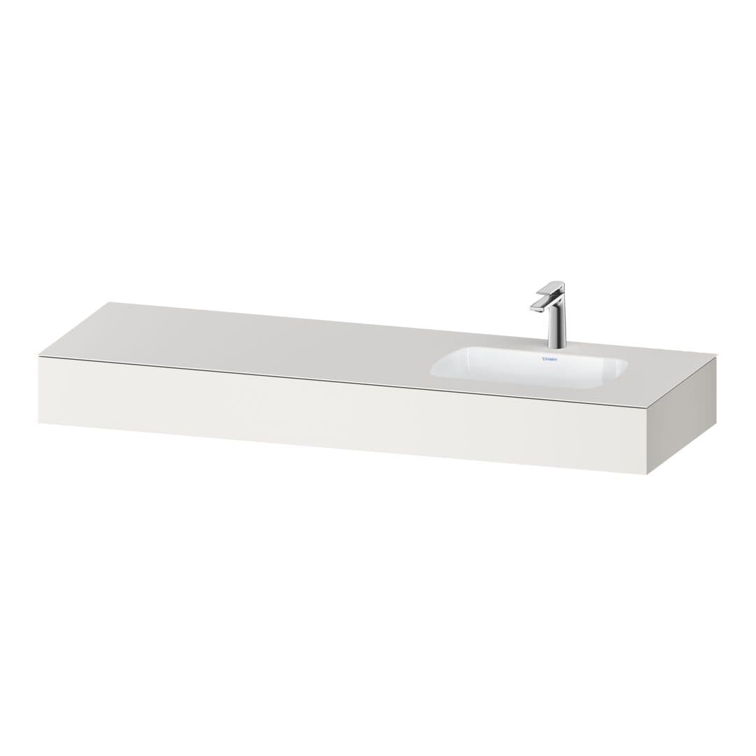 Duravit Collection One – Πάγκος Νιπτήρα – 1600 mm, με νιπτήρα, νιπτήρας δεξιά – White Super Matt, Decor (QA4694084840000)
