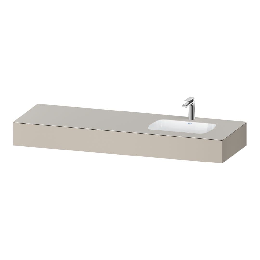 Duravit Collection One – Πάγκος Νιπτήρα – 1600 mm, με νιπτήρα, νιπτήρας δεξιά – Taupe Matt, Decor (QA4694091910000)