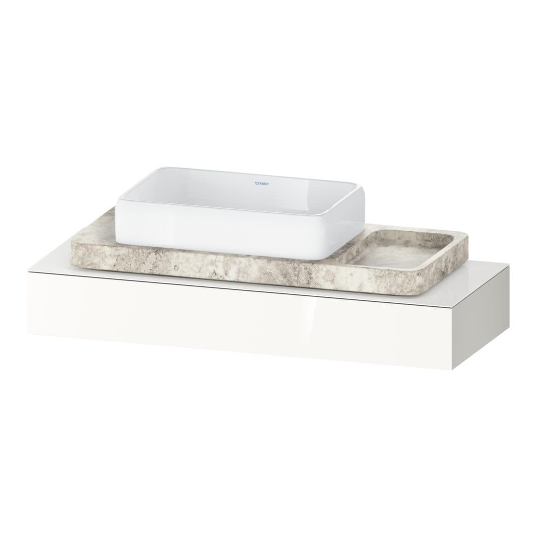Duravit Collection One – Πάγκος Νιπτήρα – 1200 mm, νιπτήρας κέντρο, 1200 x 480 x 170 mm – White High Gloss, Decor (QA4699022220000)