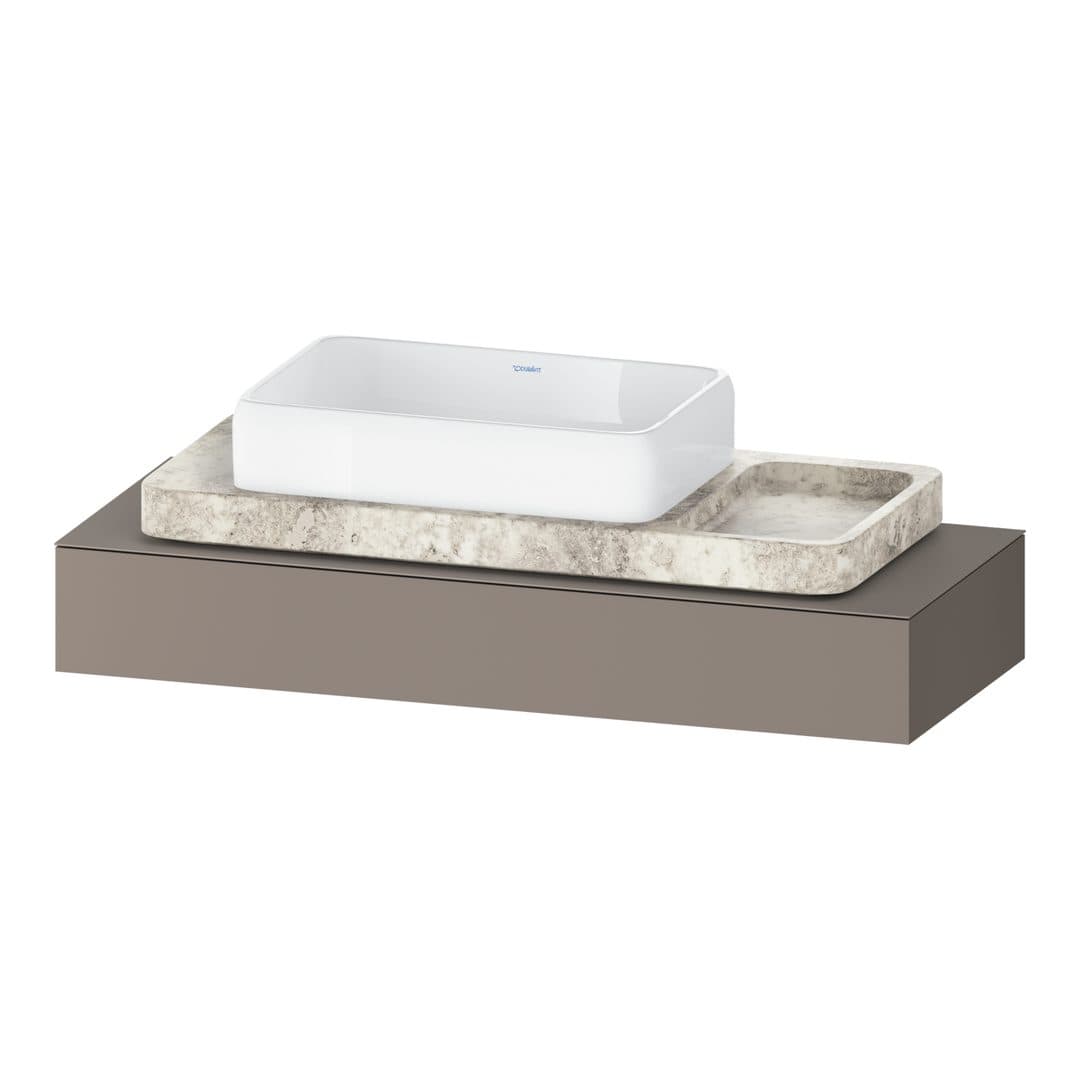 Duravit Collection One – Πάγκος Νιπτήρα – 1200 mm, νιπτήρας κέντρο, 1200 x 480 x 170 mm – Basalte Matt, Decor (QA4699043430000)