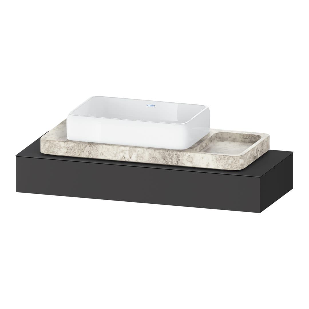 Duravit Collection One – Πάγκος Νιπτήρα – 1200 mm, νιπτήρας κέντρο, 1200 x 480 x 170 mm – Graphite Matt, Decor (QA4699049490000)