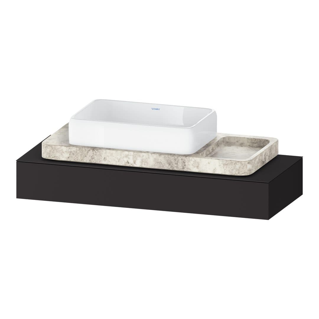 Duravit Collection One – Πάγκος Νιπτήρα – 1200 mm, νιπτήρας κέντρο, 1200 x 480 x 170 mm – Graphite Super Matt, Decor (QA4699080800000)