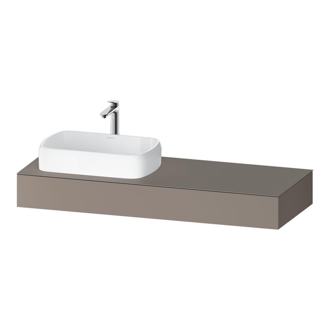 Duravit Collection One – Πάγκος Νιπτήρα – 1400 mm, νιπτήρας αριστερά – Basalte Matt, Decor (QA4803043430000)
