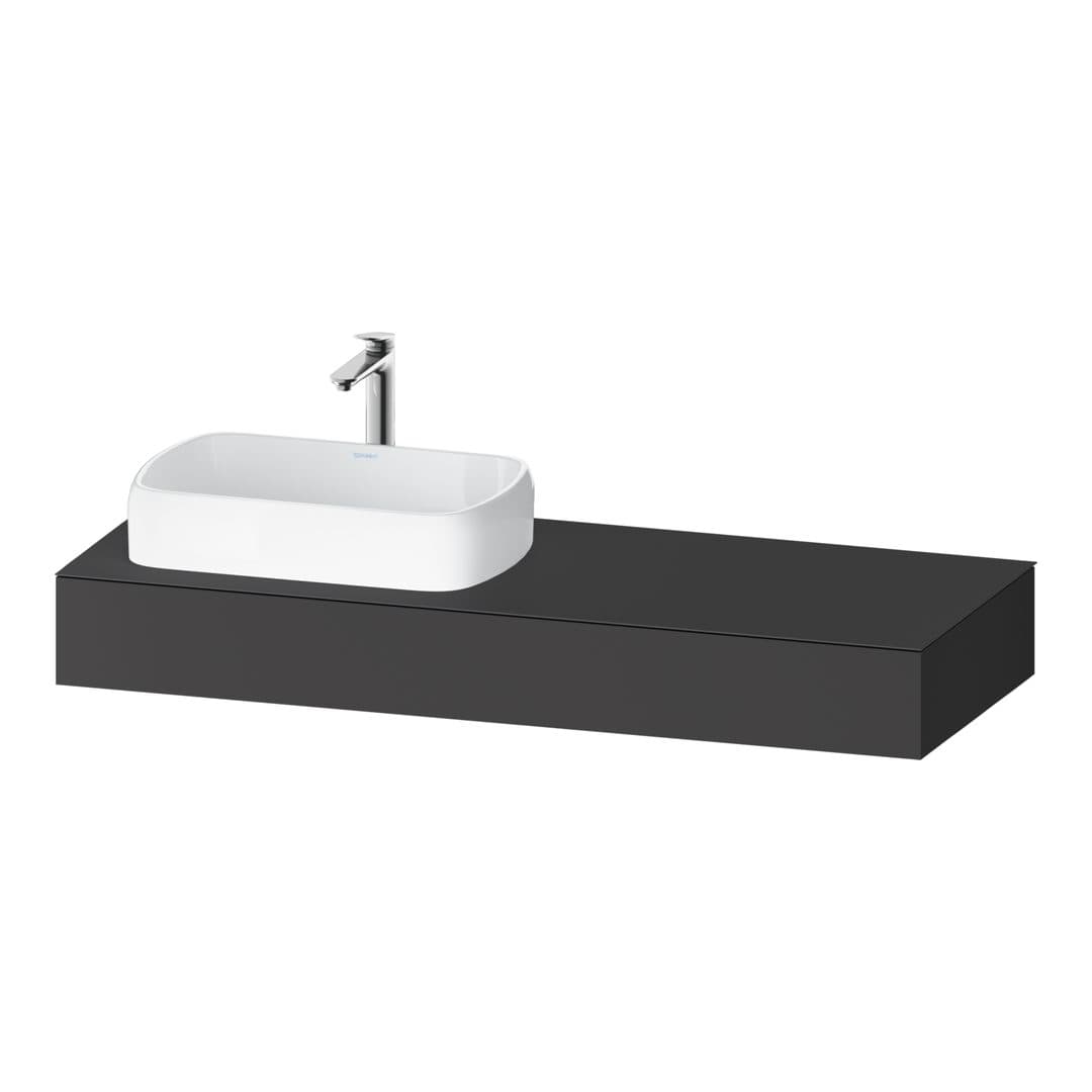 Duravit Collection One – Πάγκος Νιπτήρα – 1400 mm, νιπτήρας αριστερά – Graphite Matt, Decor (QA4803049490000)