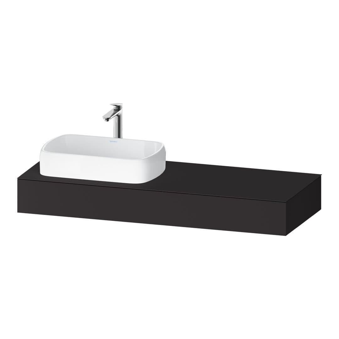 Duravit Collection One – Πάγκος Νιπτήρα – 1400 mm, νιπτήρας αριστερά – Graphite Super Matt, Decor (QA4803080800000)