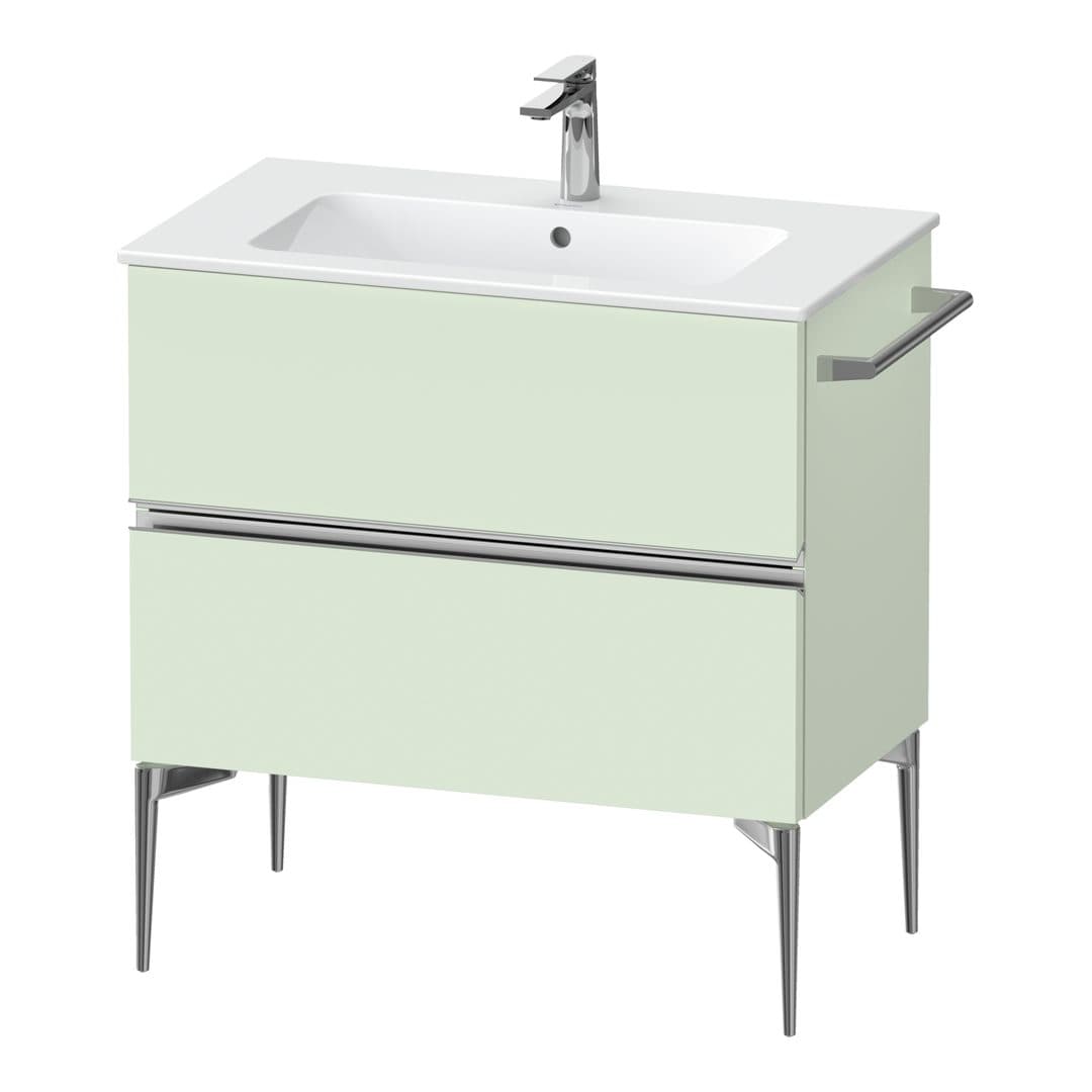 Duravit Sivida – Έπιπλο Νιπτήρα – 810 mm, 2 συρτάρια, νιπτήρας κέντρο, 810 x 477 x 591 mm, Chrome Glossy – Pale Green Matt, Decor (SV4644010HH0000)