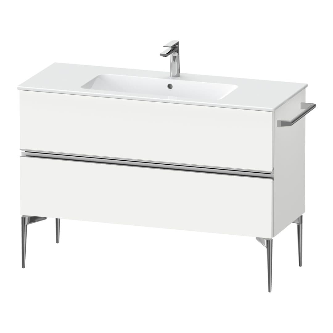 Duravit Sivida – Έπιπλο Νιπτήρα – 1210 mm, 2 συρτάρια, νιπτήρας κέντρο, 1210 x 477 x 591 mm, Chrome Glossy – White Matt, Decor (SV4646010180000)