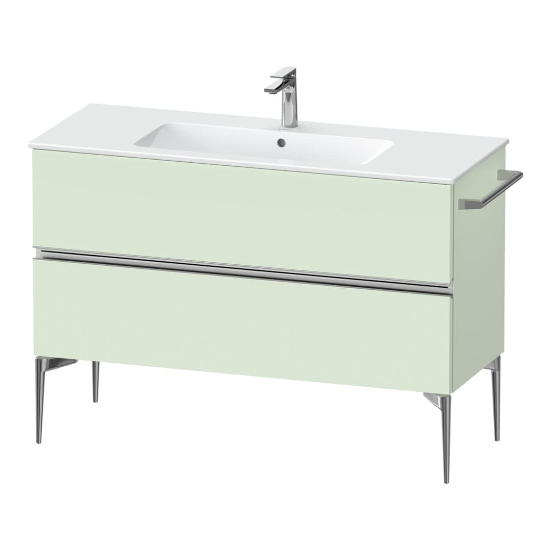 Duravit Sivida – Έπιπλο Νιπτήρα – 1210 mm, 2 συρτάρια, νιπτήρας κέντρο, 1210 x 477 x 591 mm, Chrome Glossy – Pale Green Matt, Decor (SV4646010HH0000)