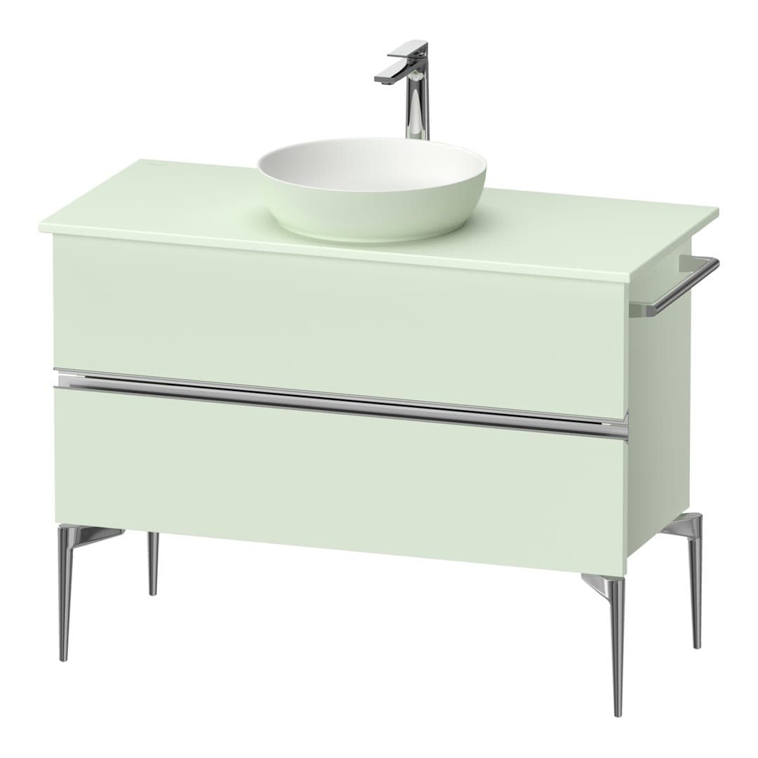 Duravit Sivida – Έπιπλο Νιπτήρα – 1045 mm, για κονσόλα, 2 συρτάρια, νιπτήρας κέντρο, Chrome Glossy – Pale Green Matt, Decor (SV4659010HH0000)