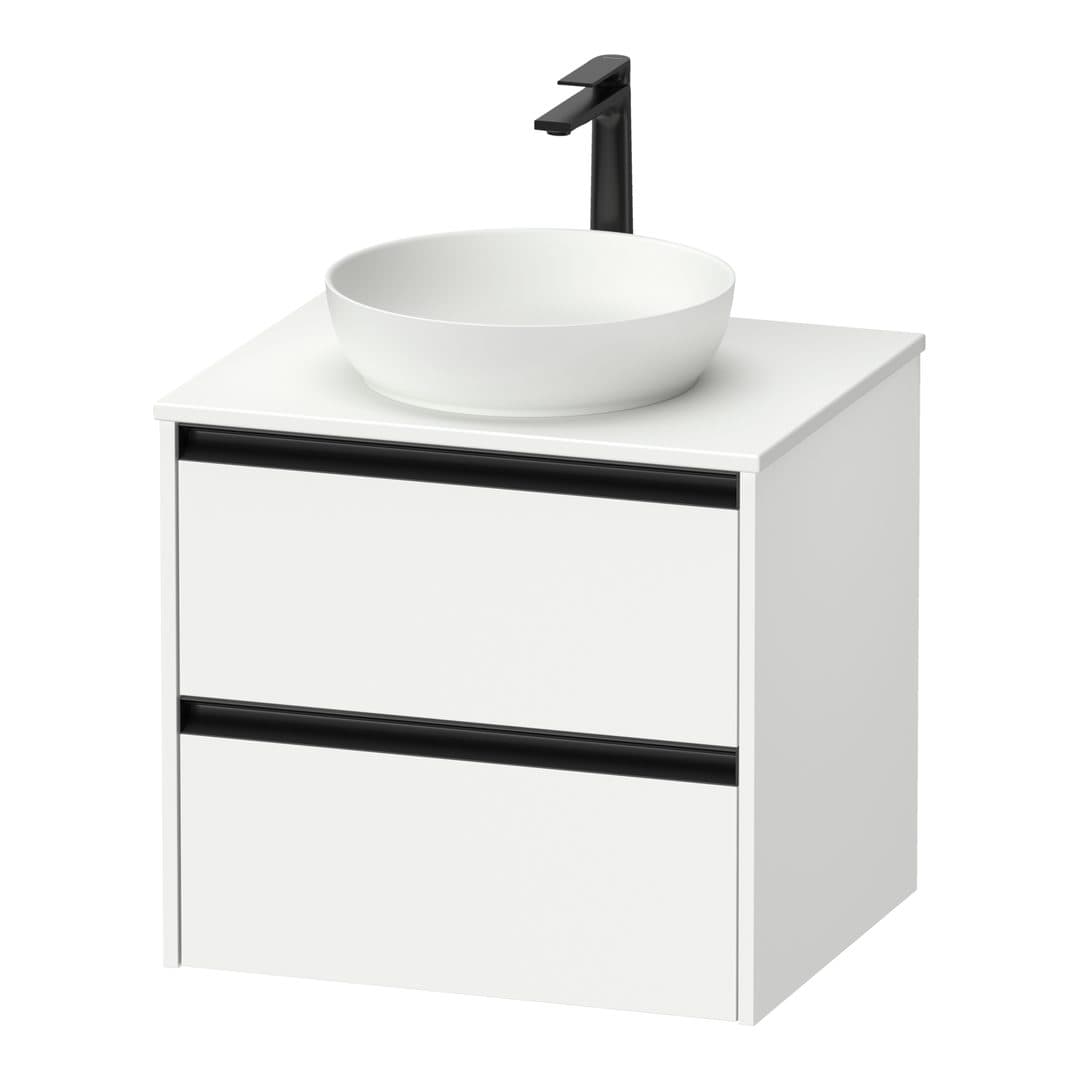 Duravit Sivida – Έπιπλο Νιπτήρα – 610 mm, για κονσόλα, 2 συρτάρια, νιπτήρας κέντρο – White Matt, Decor (SV6974018180000)