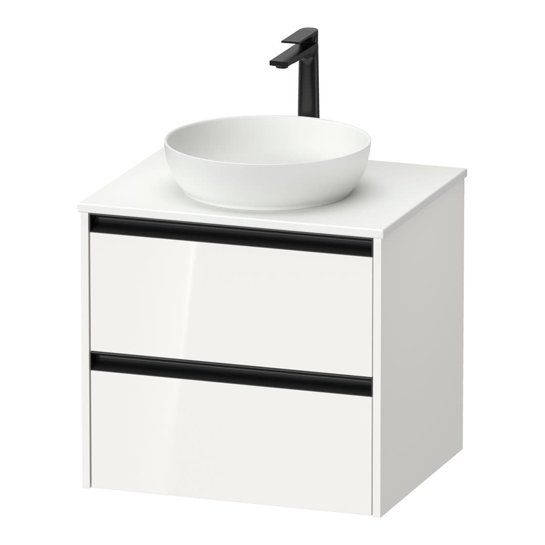 Duravit Sivida – Έπιπλο Νιπτήρα – 610 mm, για κονσόλα, 2 συρτάρια, νιπτήρας κέντρο – White High Gloss, Decor (SV6974022220000)