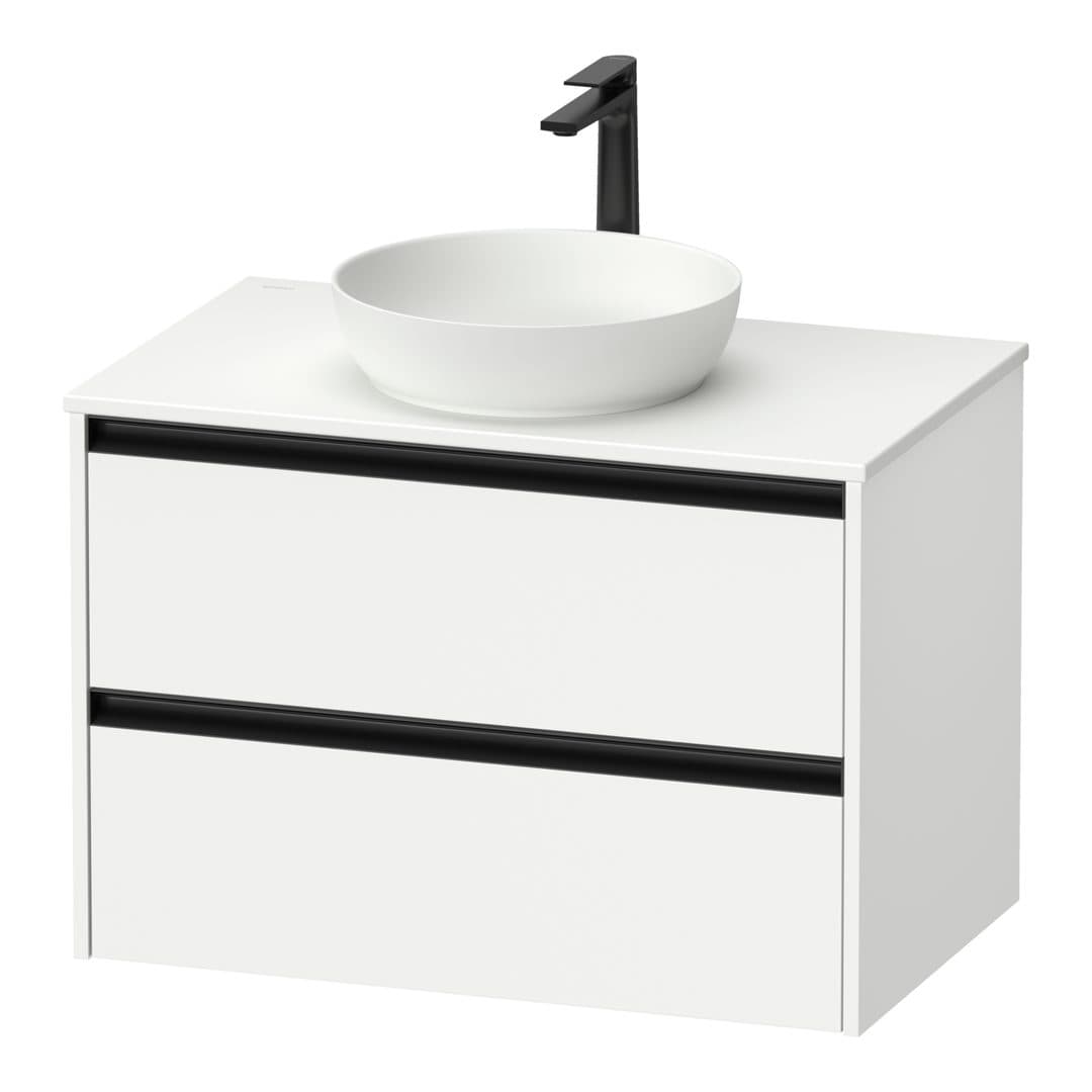 Duravit Sivida – Έπιπλο Νιπτήρα – 810 mm, για κονσόλα, 2 συρτάρια, νιπτήρας κέντρο – White Matt, Decor (SV6975018180000)
