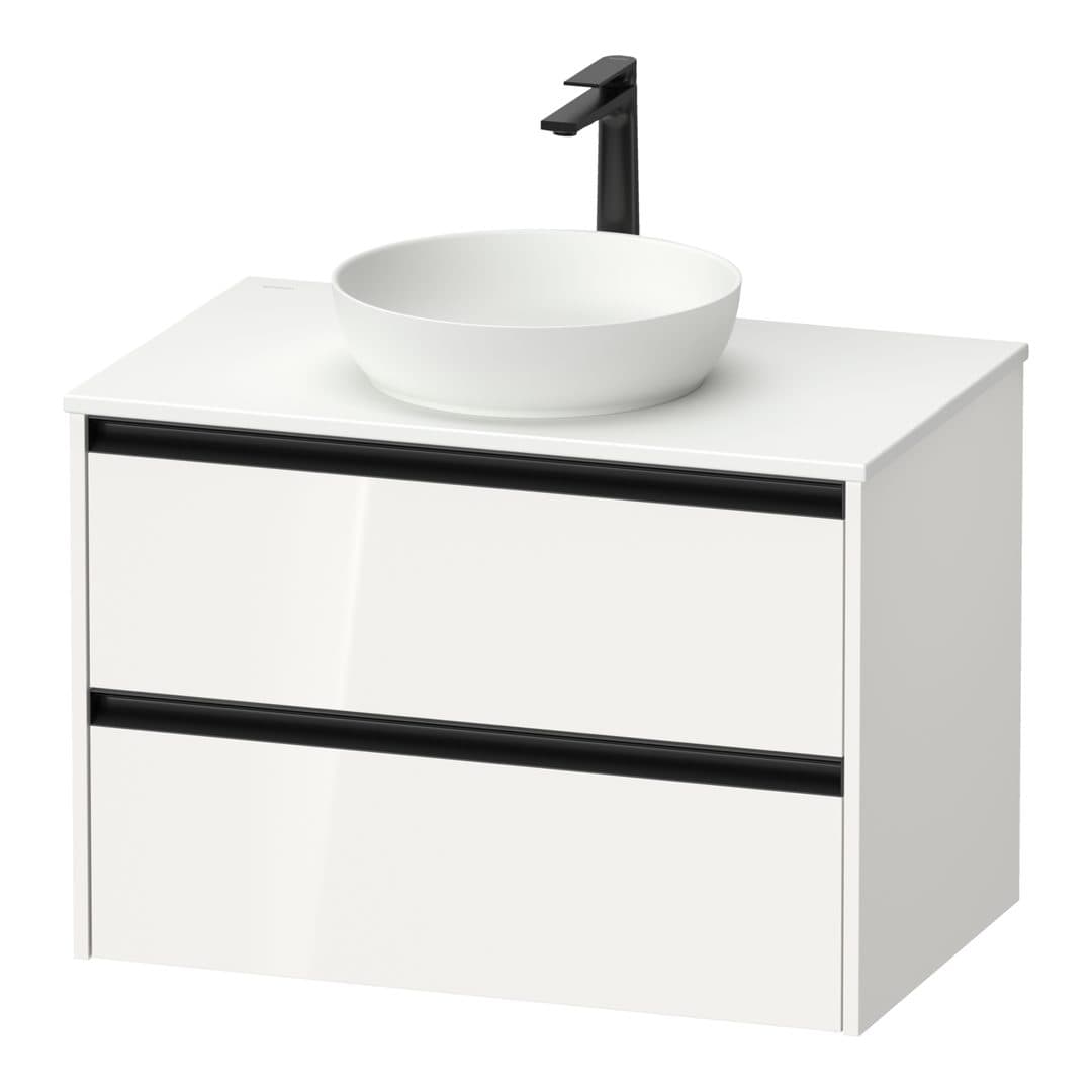 Duravit Sivida – Έπιπλο Νιπτήρα – 810 mm, για κονσόλα, 2 συρτάρια, νιπτήρας κέντρο – White High Gloss, Decor (SV6975022220000)