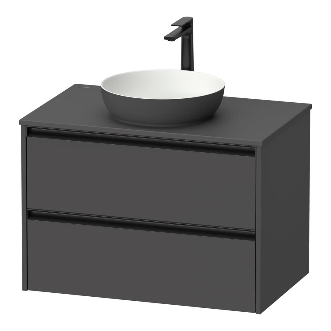Duravit Sivida – Έπιπλο Νιπτήρα – 810 mm, για κονσόλα, 2 συρτάρια, νιπτήρας κέντρο – Graphite Matt, Decor (SV6975049490000)