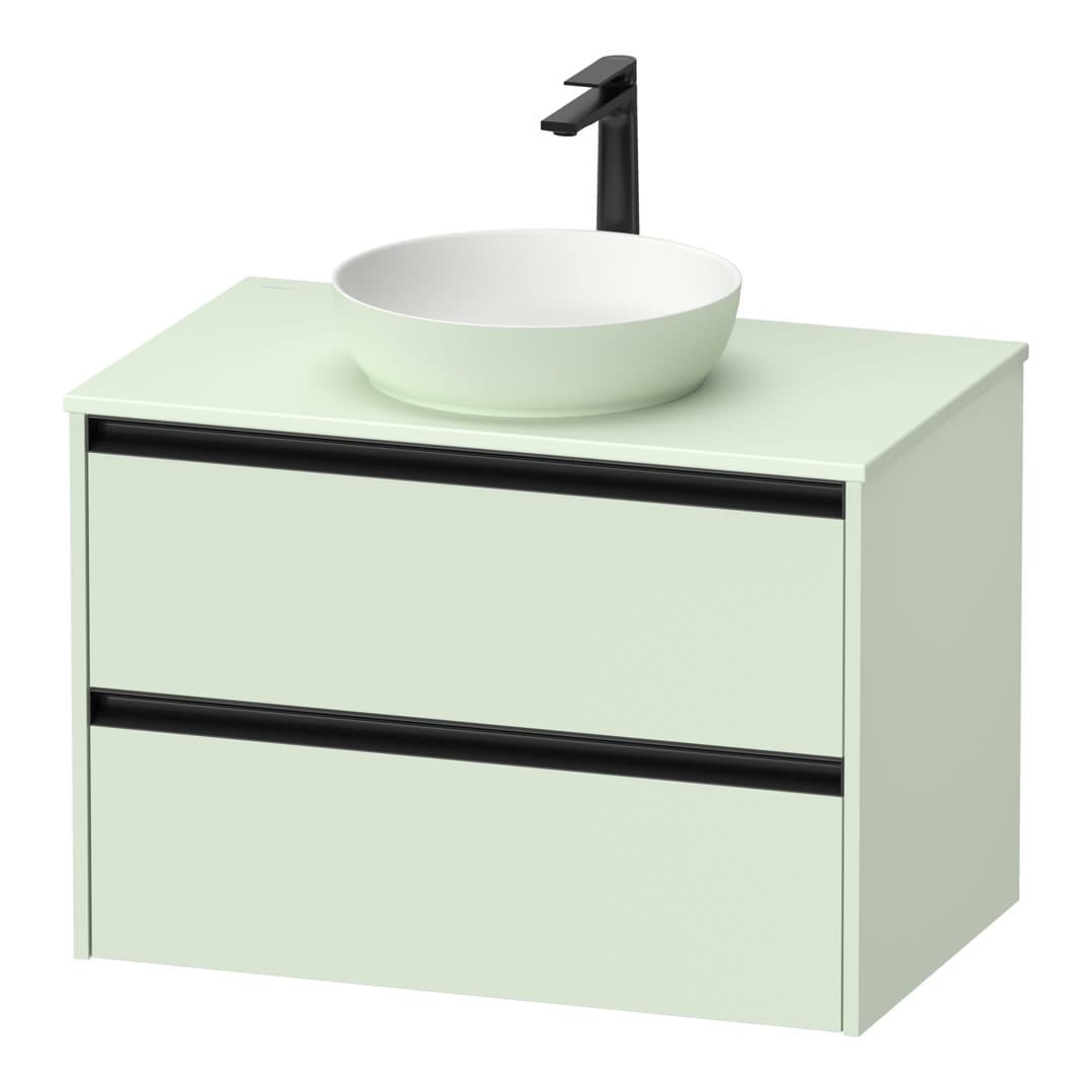 Duravit Sivida – Έπιπλο Νιπτήρα – 810 mm, για κονσόλα, 2 συρτάρια, νιπτήρας κέντρο – Pale Green Matt, Decor (SV69750HHHH0000)