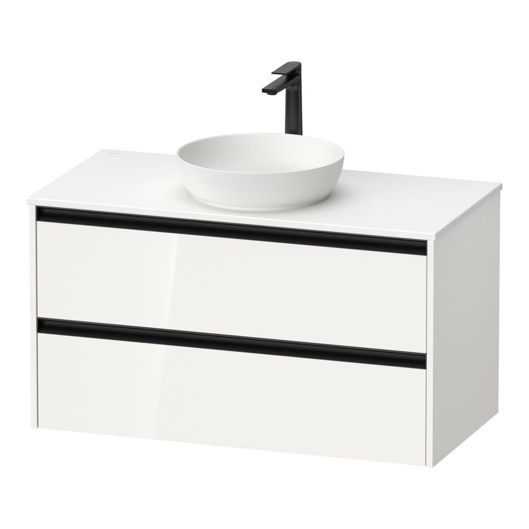 Duravit Sivida – Έπιπλο Νιπτήρα – 1010 mm, για κονσόλα, 2 συρτάρια, νιπτήρας κέντρο – White High Gloss, Decor (SV6976022220000)