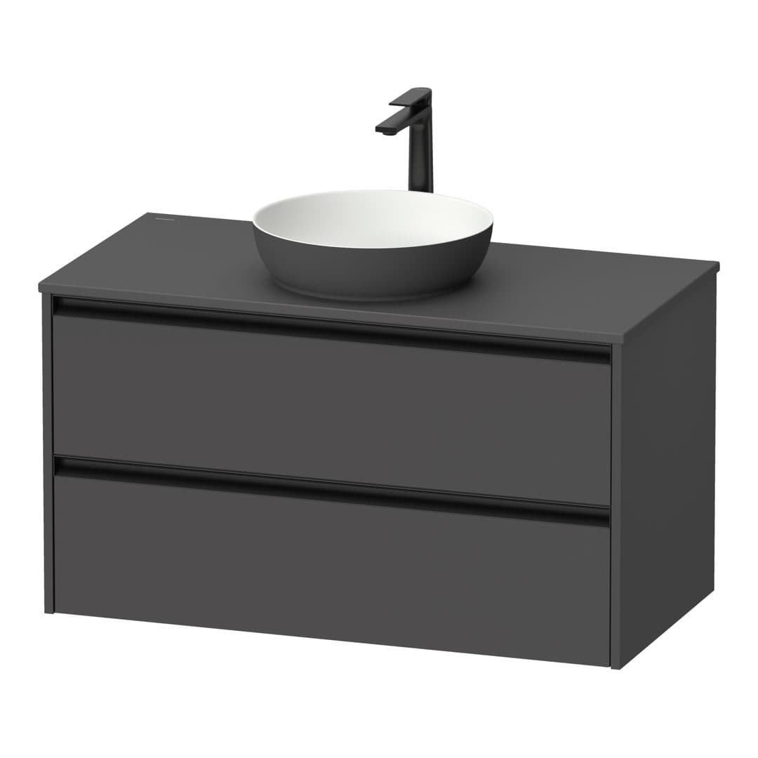 Duravit Sivida – Έπιπλο Νιπτήρα – 1010 mm, για κονσόλα, 2 συρτάρια, νιπτήρας κέντρο – Graphite Matt, Decor (SV6976049490000)