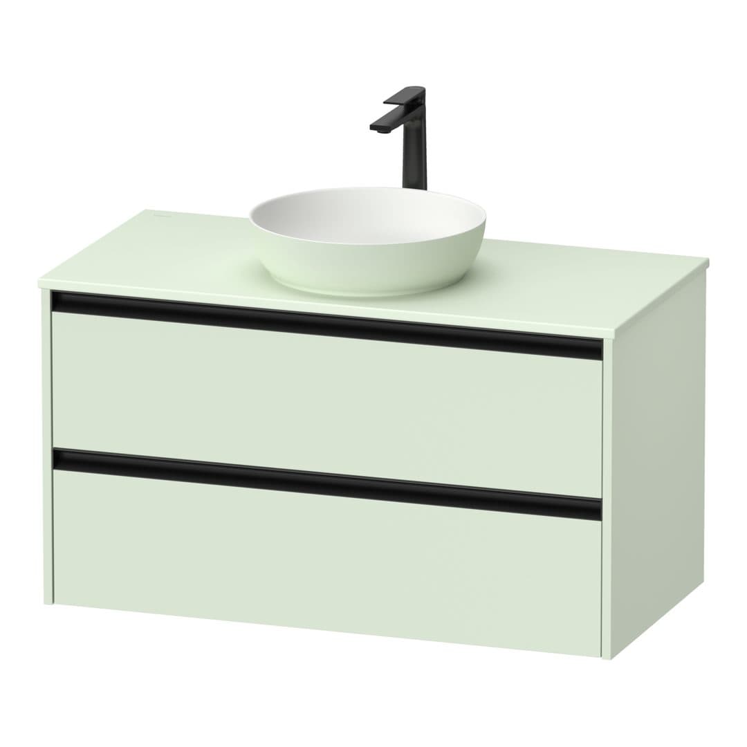 Duravit Sivida – Έπιπλο Νιπτήρα – 1010 mm, για κονσόλα, 2 συρτάρια, νιπτήρας κέντρο – Pale Green Matt, Decor (SV69760HHHH0000)