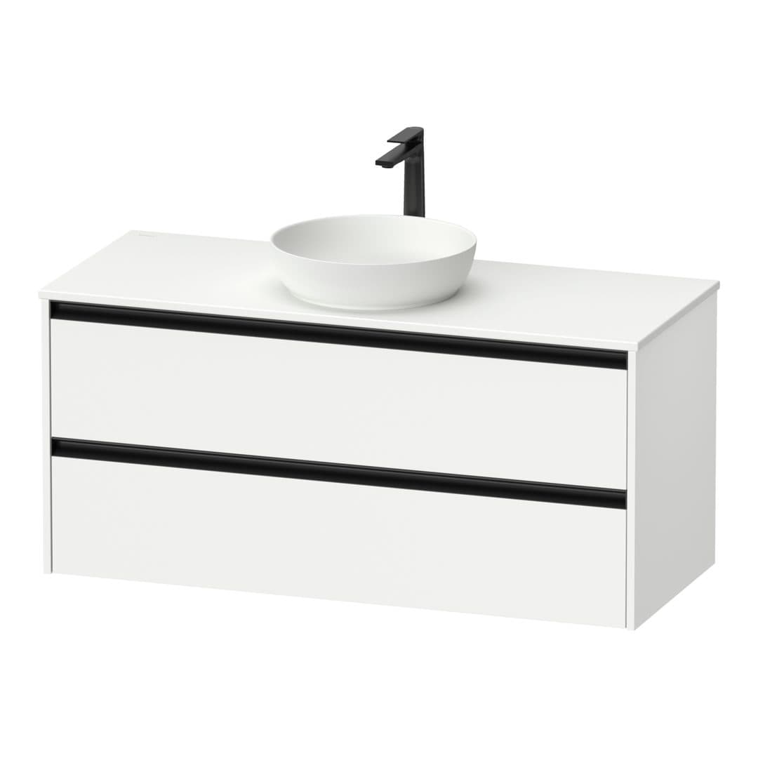 Duravit Sivida – Έπιπλο Νιπτήρα – 1210 mm, για κονσόλα, 2 συρτάρια, νιπτήρας κέντρο – White Matt, Decor (SV6977018180000)