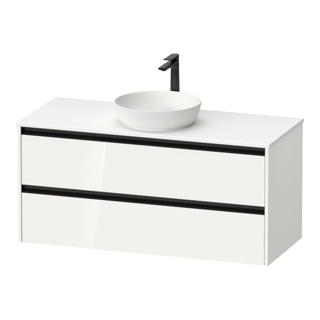 Duravit Sivida – Έπιπλο Νιπτήρα – 1210 mm, για κονσόλα, 2 συρτάρια, νιπτήρας κέντρο – White High Gloss, Decor (SV6977022220000)
