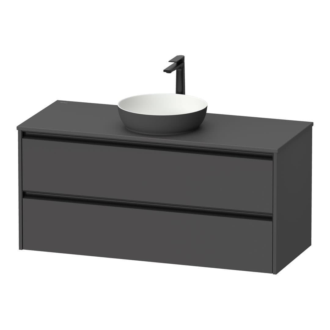 Duravit Sivida – Έπιπλο Νιπτήρα – 1210 mm, για κονσόλα, 2 συρτάρια, νιπτήρας κέντρο – Graphite Matt, Decor (SV6977049490000)