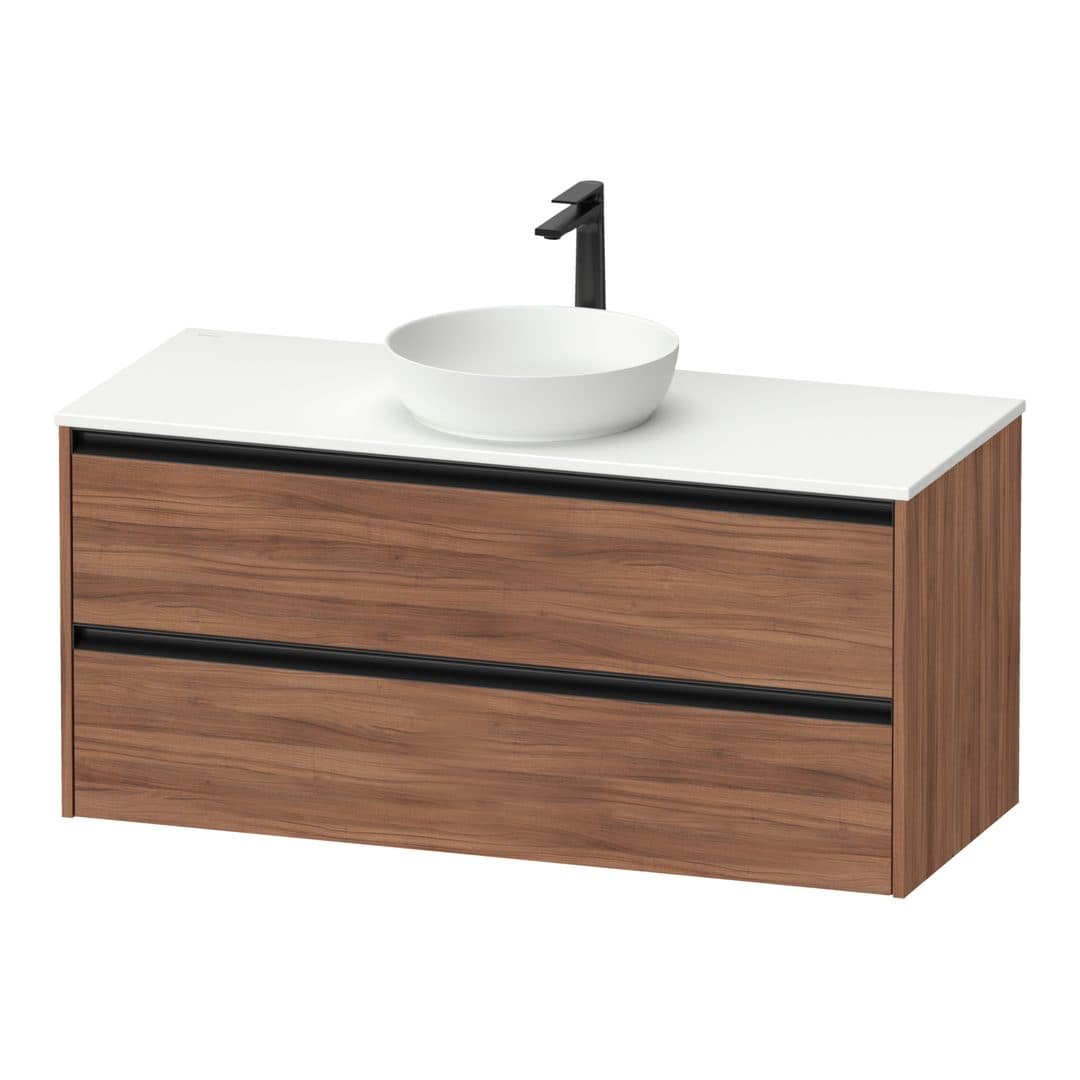 Duravit Sivida – Έπιπλο Νιπτήρα – 1210 mm, για κονσόλα, 2 συρτάρια, νιπτήρας κέντρο – Walnut Matt, Decor (SV6977079790000)