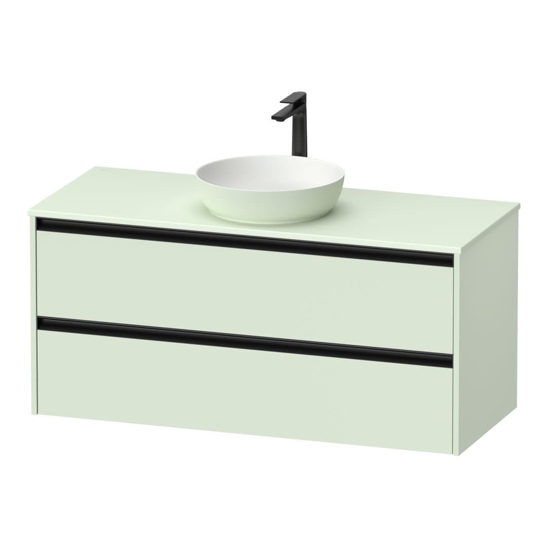 Duravit Sivida – Έπιπλο Νιπτήρα – 1210 mm, για κονσόλα, 2 συρτάρια, νιπτήρας κέντρο – Pale Green Matt, Decor (SV69770HHHH0000)