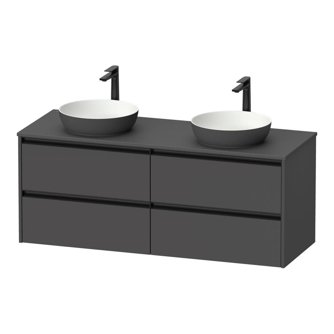 Duravit Sivida – Έπιπλο Νιπτήρα – 1400 mm, για κονσόλα, 4 συρτάρια – Graphite Matt, Decor (SV6978B49490000)