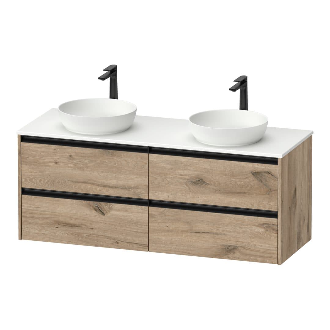 Duravit Sivida – Έπιπλο Νιπτήρα – 1400 mm, για κονσόλα, 4 συρτάρια – Marbled Oak Matt, Decor (SV6978B55550000)