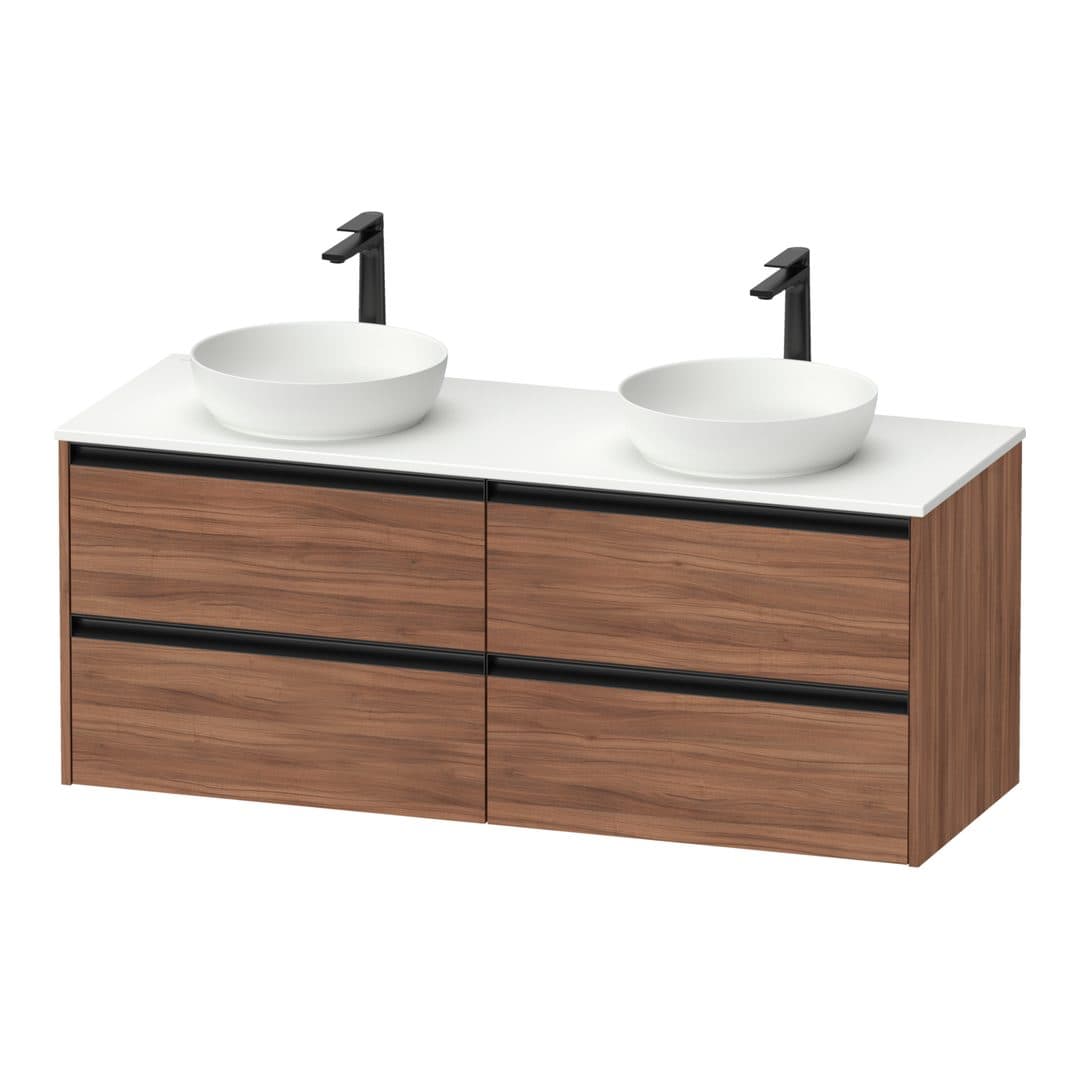 Duravit Sivida – Έπιπλο Νιπτήρα – 1400 mm, για κονσόλα, 4 συρτάρια – Walnut Matt, Decor (SV6978B79790000)