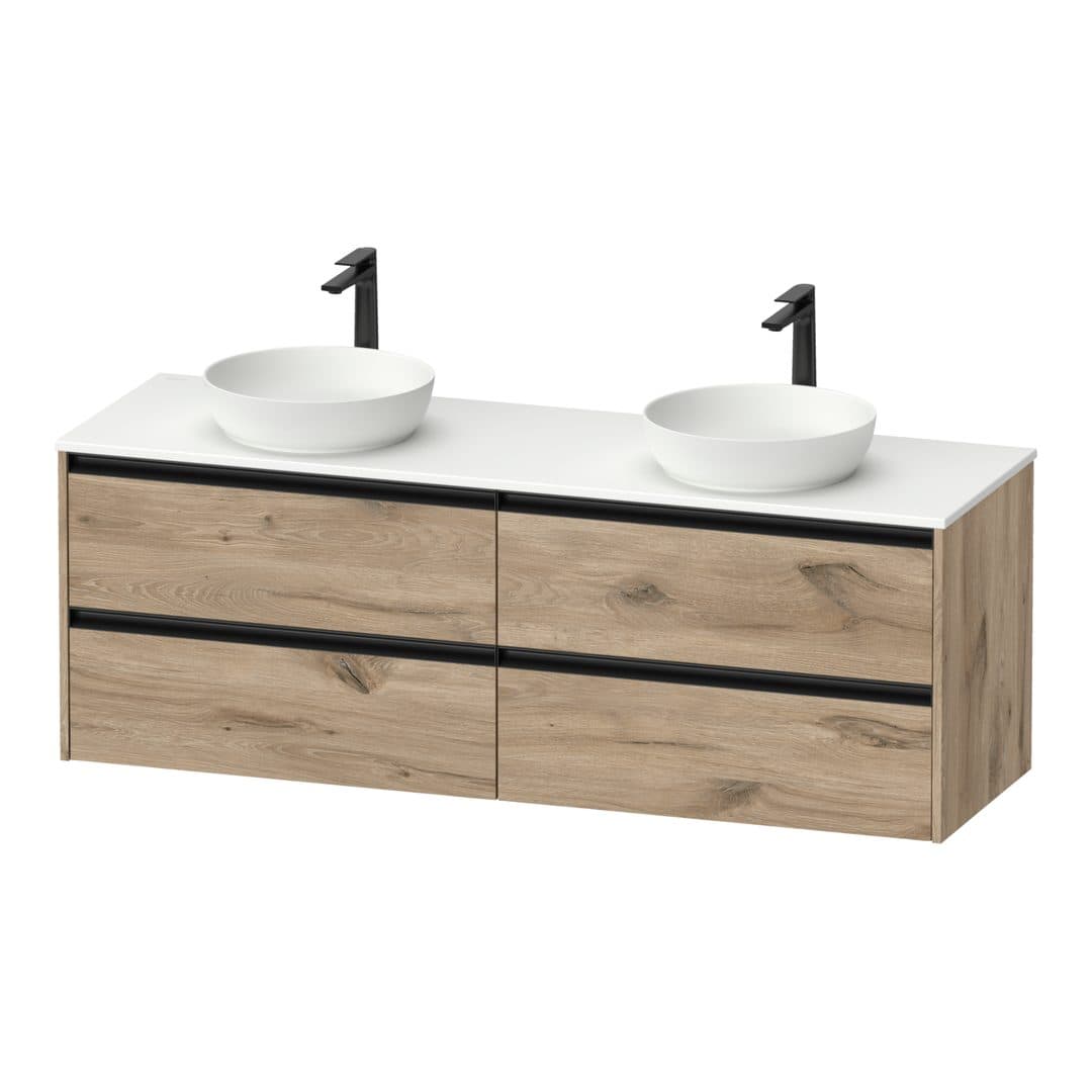 Duravit Sivida – Έπιπλο Νιπτήρα – 1600 mm, για κονσόλα, 4 συρτάρια – Marbled Oak Matt, Decor (SV6979B55550000)