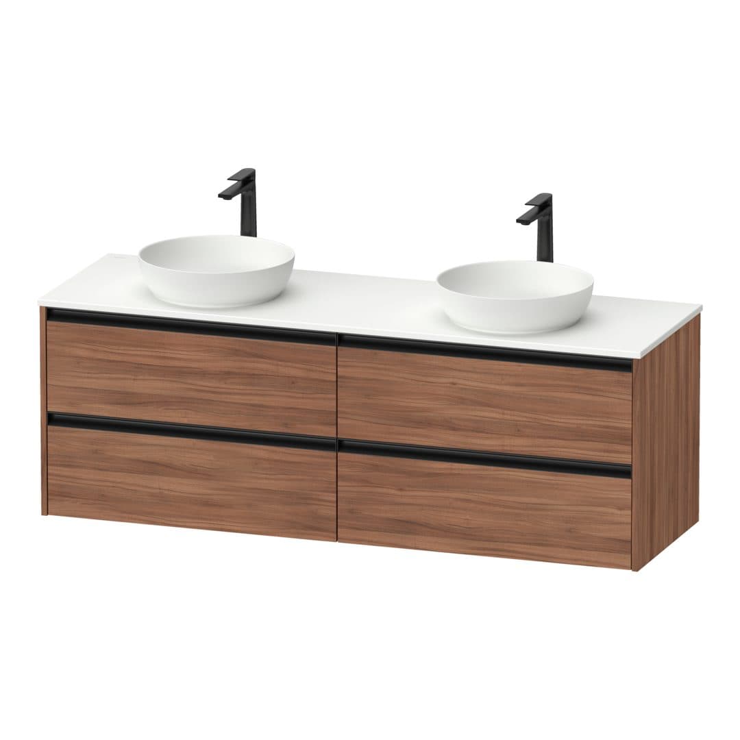Duravit Sivida – Έπιπλο Νιπτήρα – 1600 mm, για κονσόλα, 4 συρτάρια – Walnut Matt, Decor (SV6979B79790000)