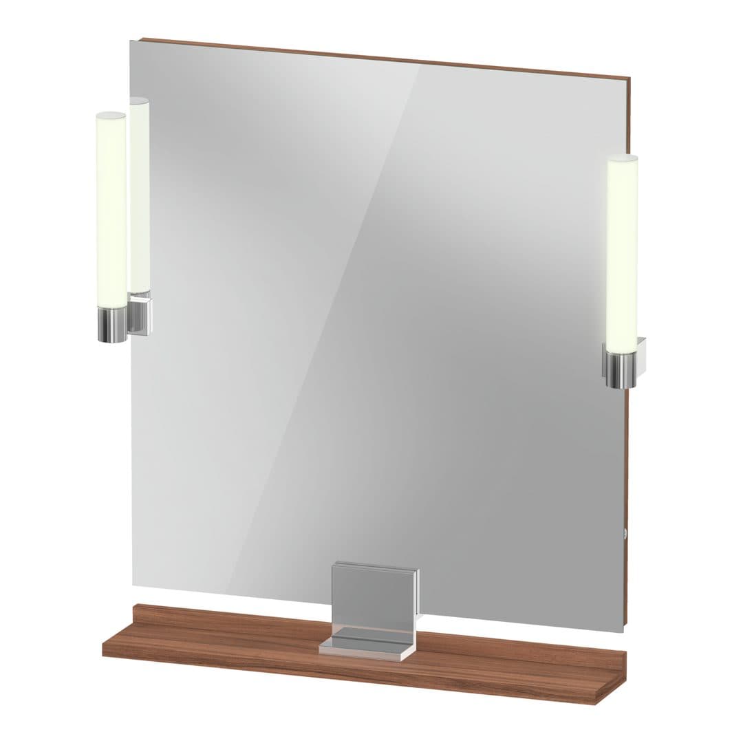 Duravit Sivida – Καθρέπτης Μπάνιου – 650×650 mm, με φωτισμό LED – Walnut Matt (SV7421010790000)