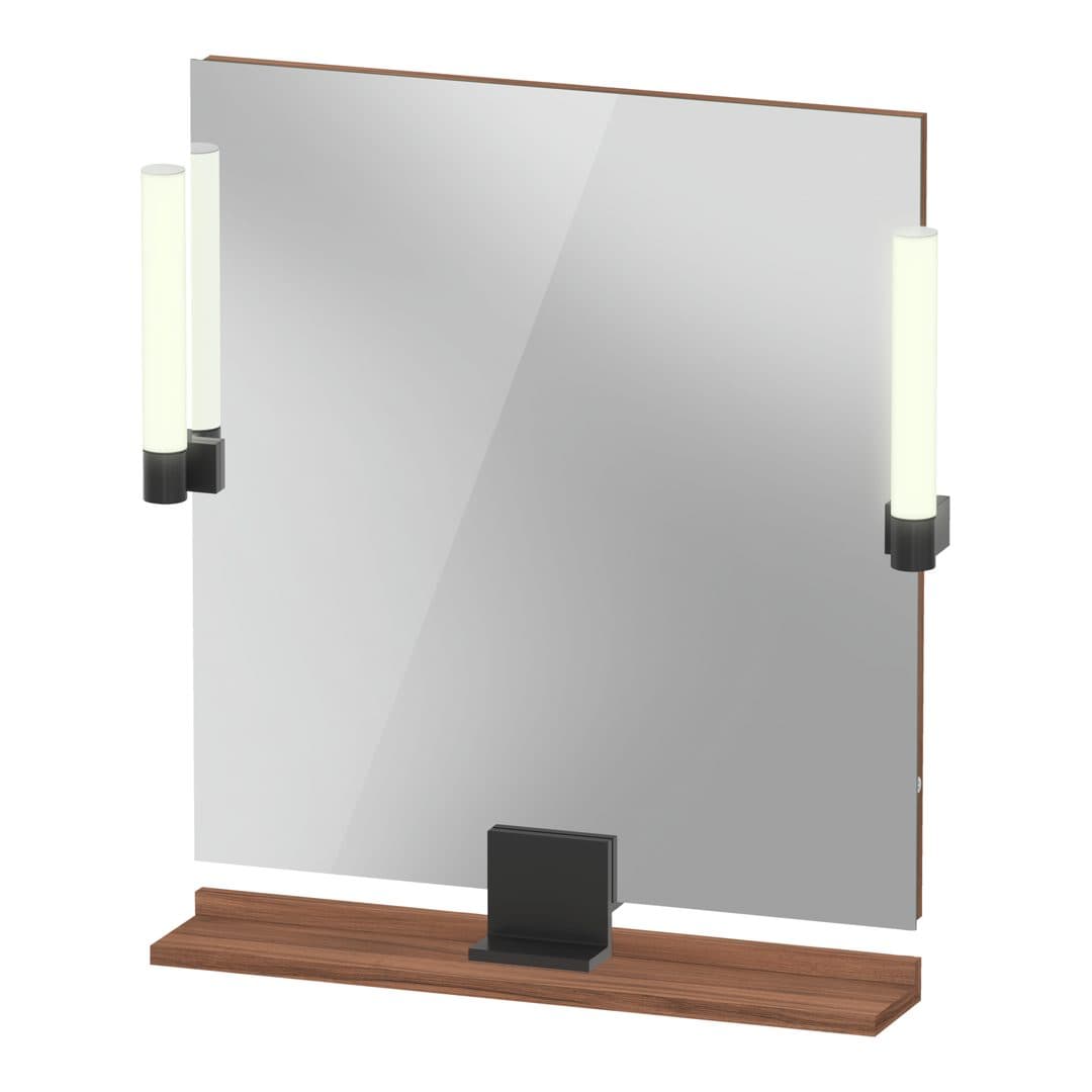 Duravit Sivida – Καθρέπτης Μπάνιου – 650×650 mm, με φωτισμό LED – Walnut Matt (SV74210BD790000)