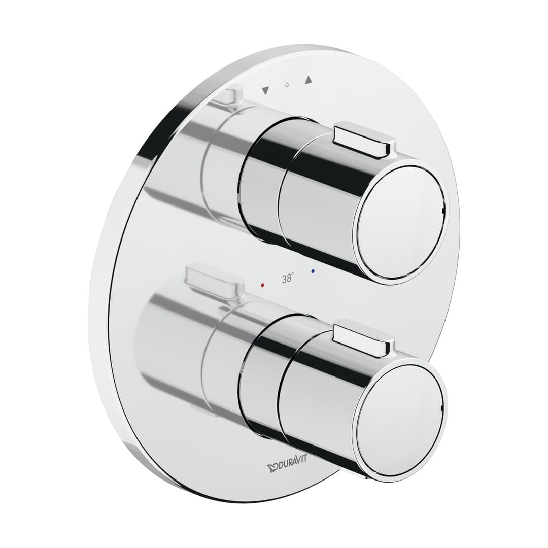 Duravit Thermostatic fittings – Θερμοστατικός Μίκτης Ντους – 2 έξοδοι, πλάκα 170×170 mm, έκδοση Pure – Chrome High Gloss (TH4200006A10)