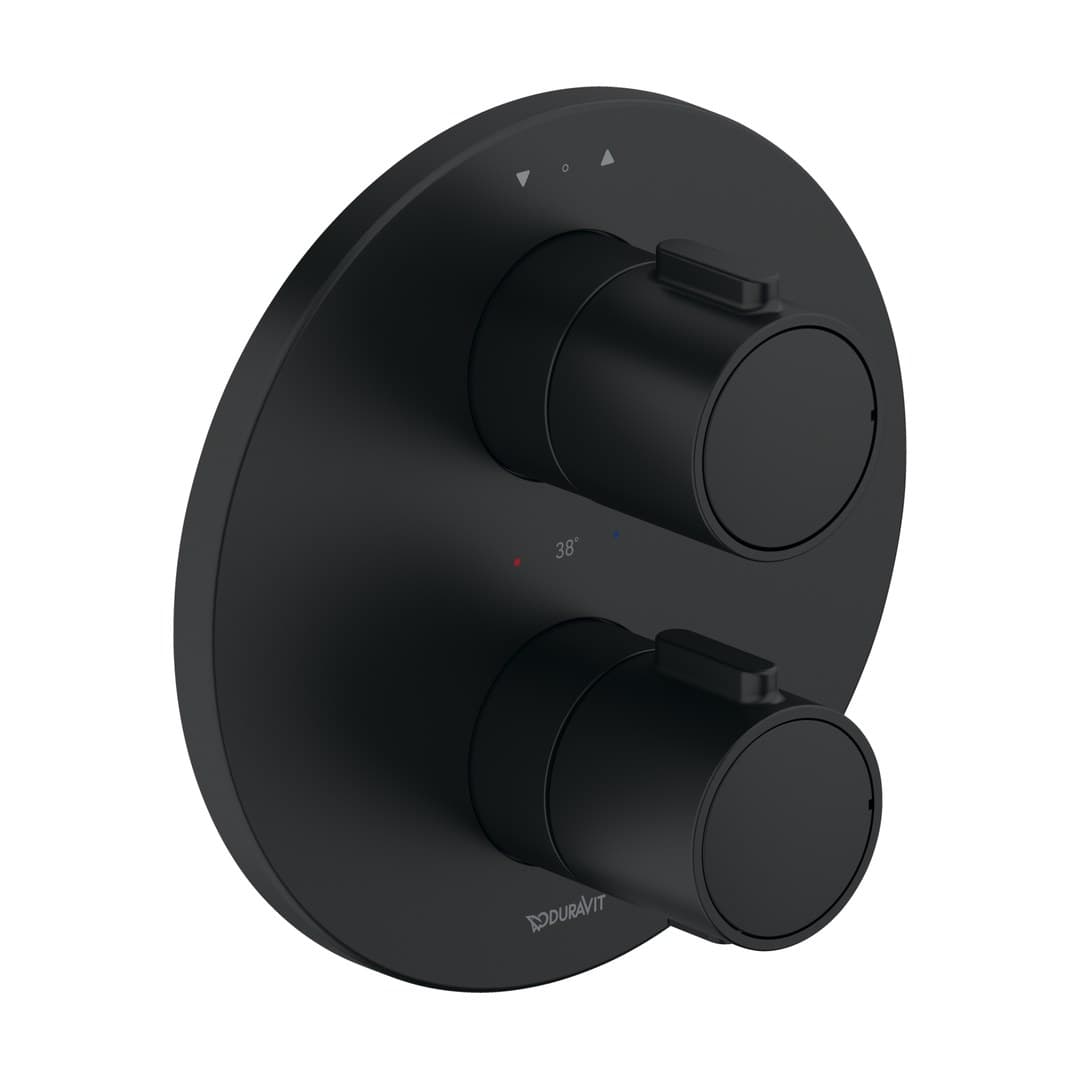 Duravit Thermostatic fittings – Θερμοστατικός Μίκτης Ντους – 2 έξοδοι, πλάκα 170×170 mm, έκδοση Pure – Black Matt (TH4200006A46)
