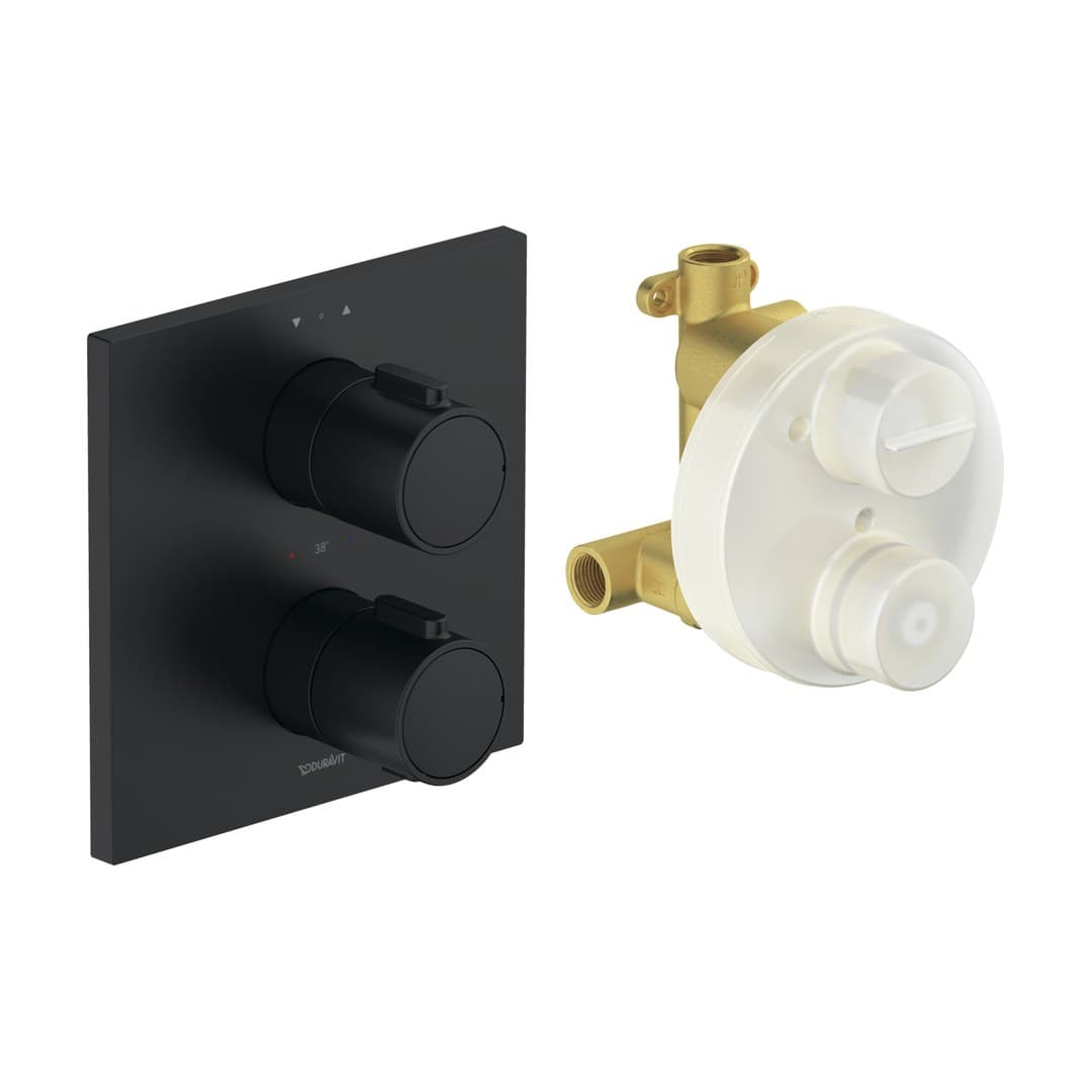 Duravit Thermostatic fittings – Θερμοστατικός Μίκτης Ντους – 2 έξοδοι, σετ, μοντέλο TH4200007 – Black Matt (TH4200007046)