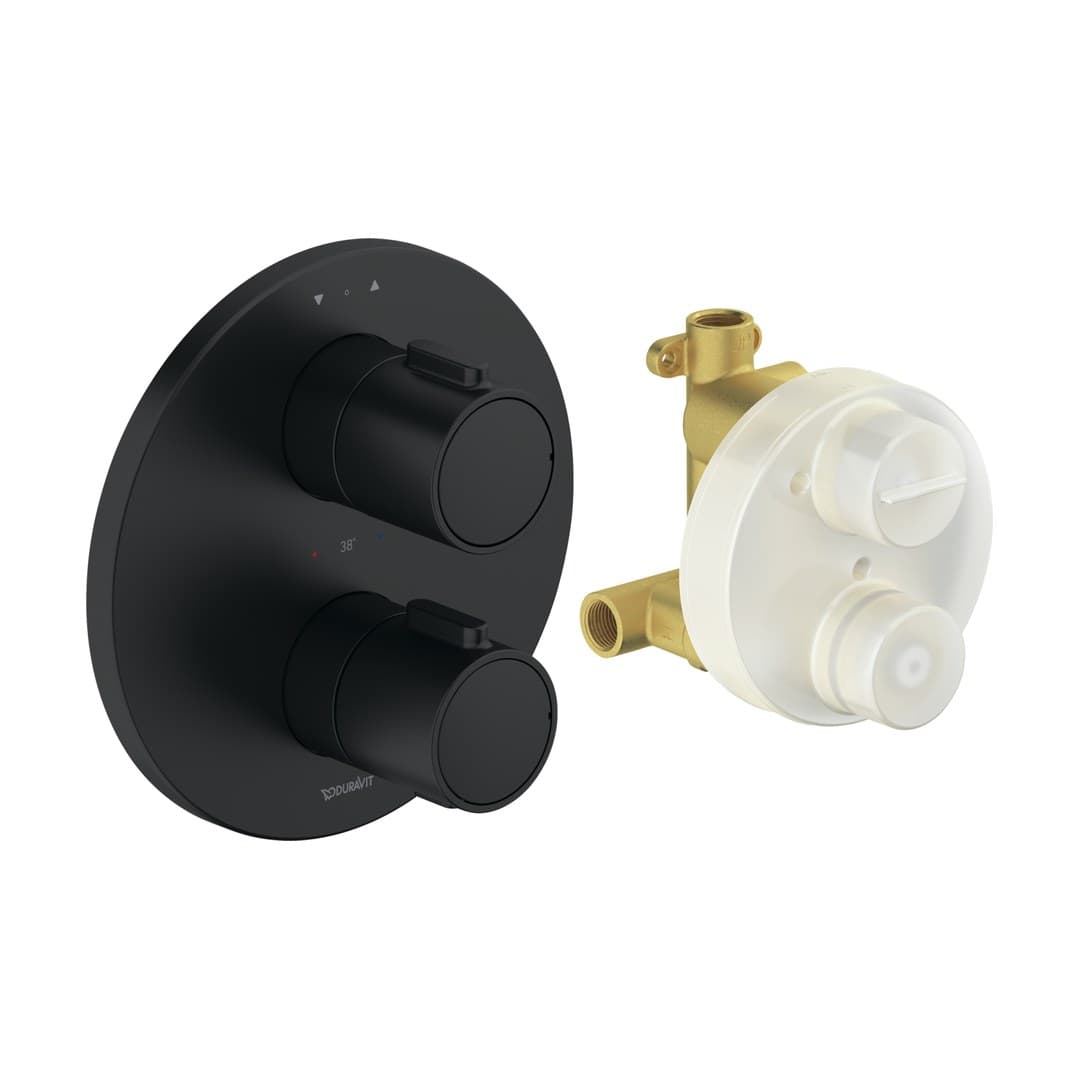 Duravit Thermostatic fittings – Θερμοστατικός Μίκτης Ντους – 2 έξοδοι, σετ, μοντέλο TH4200008 – Black Matt (TH4200008046)