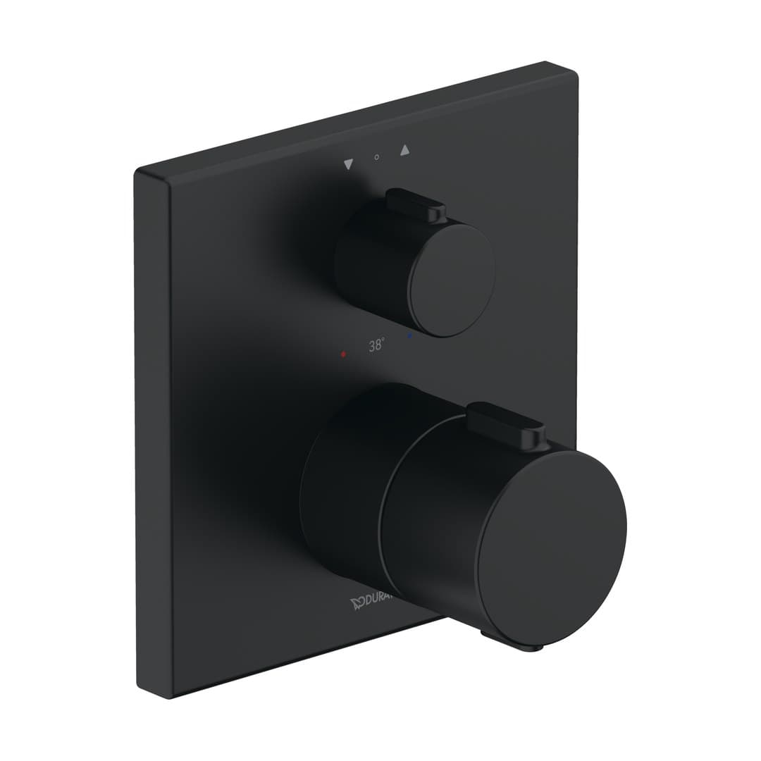 Duravit Thermostatic fittings – Θερμοστατικός Μίκτης Ντους – 2 έξοδοι, πλάκα 150×150 mm – Black Matt (TH4200013046)