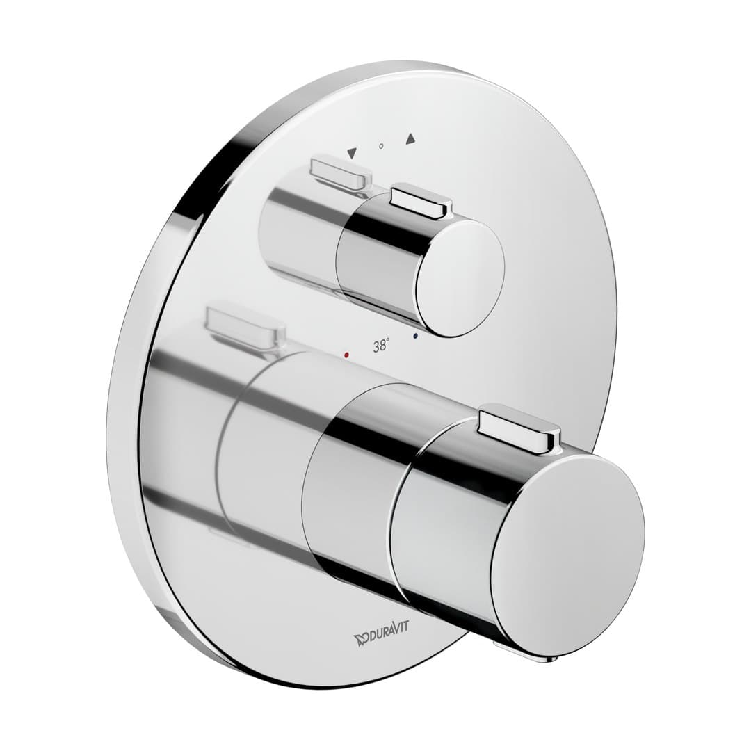 Duravit Thermostatic fittings – Θερμοστατικός Μίκτης Ντους – 2 έξοδοι, πλάκα 170×170 mm, έκδοση Standard – Chrome High Gloss (TH4200014010)