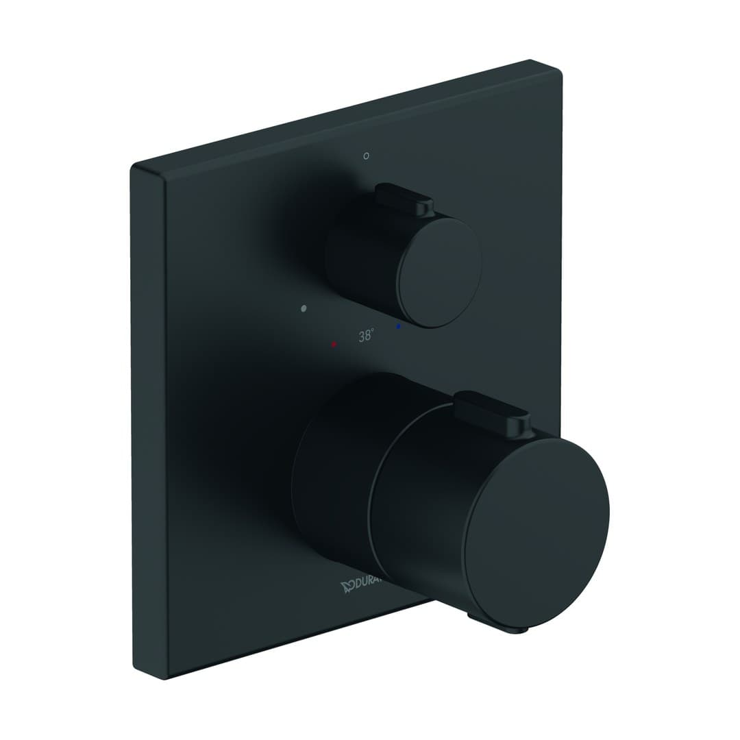 Duravit Thermostatic fittings – Θερμοστατικός Μίκτης Ντους – 1 έξοδος, πλάκα 150×150 mm – Black Matt (TH4200015046)