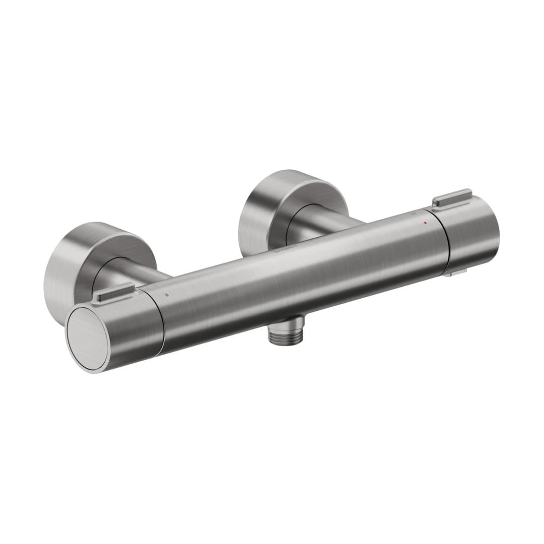 Duravit Thermostatic fittings – Μπαταρία Λουτρού Τοίχου – για ντους, θερμοστατική, 1000 – Stainless steel Brushed (TH4220000070)