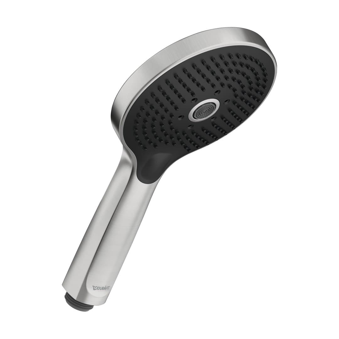Duravit Showers & Accessoires – Τηλέφωνο Ντους – 3jet Click! MinusFlow, Ø120 mm – Stainless steel Brushed (UV0652017070)