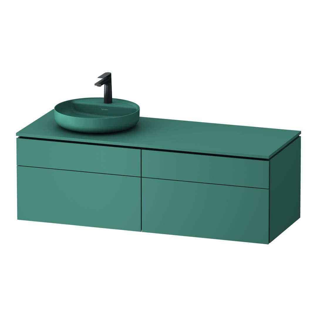 Duravit Vitrium – Έπιπλο Νιπτήρα – 1420 mm, για κονσόλα, 4 συρτάρια, νιπτήρας αριστερά – Green blue Matt, Lacquer (VT4870LHAHA0000)